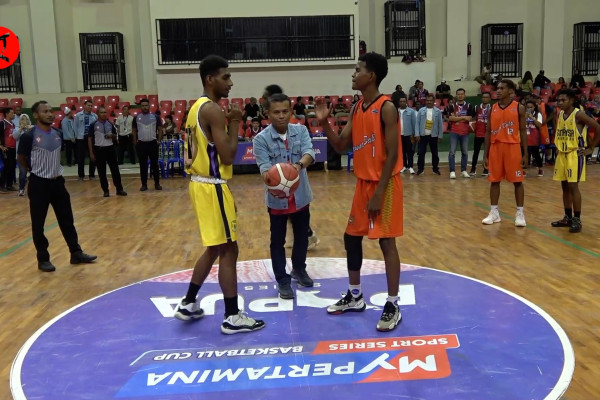 Pertamina Papua Menggelar Turnamen Bola Basket Jaring Bibit Muda