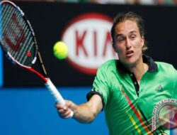 Petenis Ukraina Dolgopolov Menggantungkan Raketnya Untuk Mengangkat Senjata