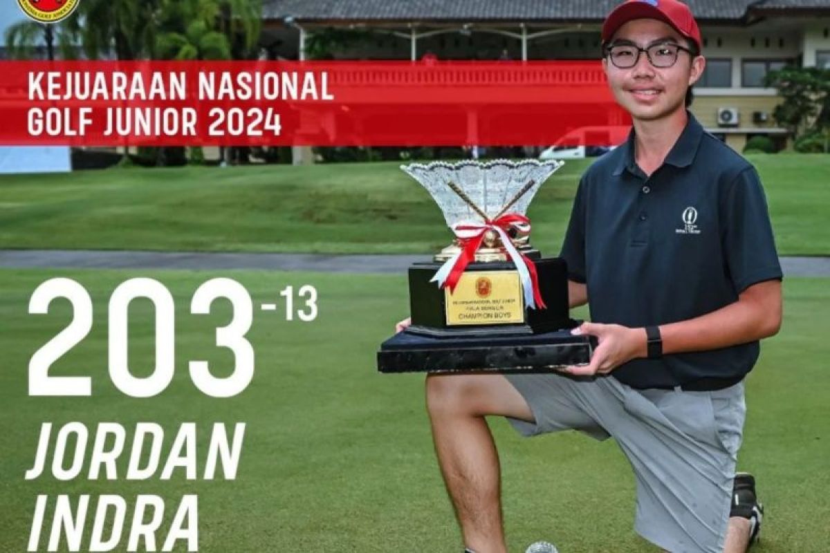 Jordan Indra juara kembali di kejurnas golf junior dan mencetak rekor baru