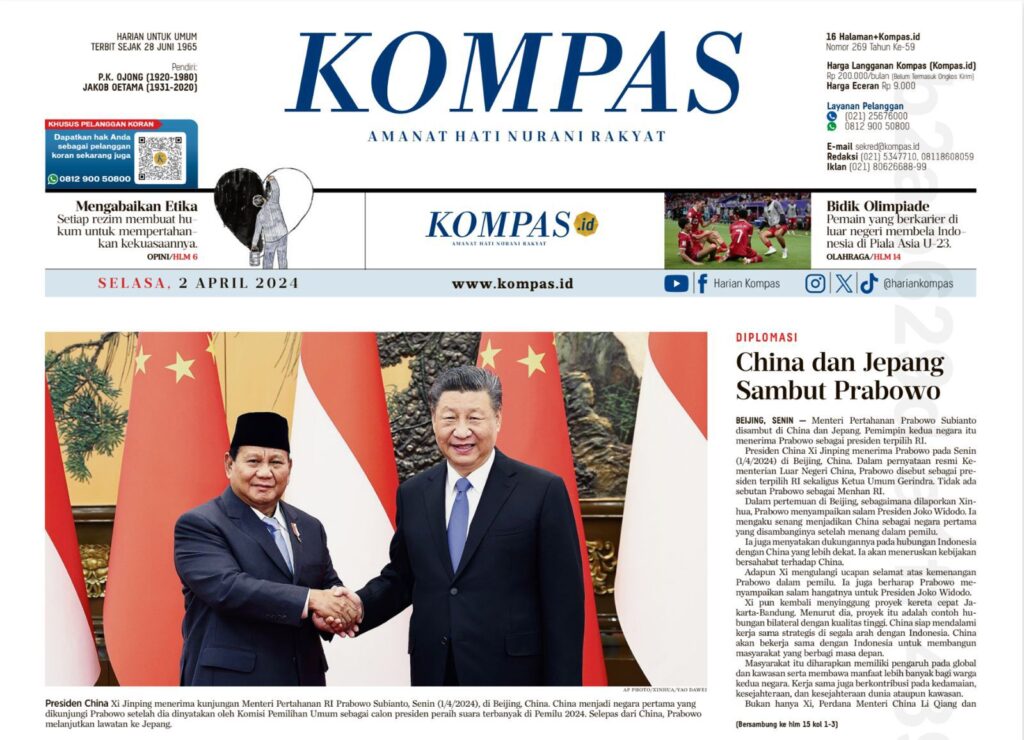 China dan Jepang menyambut kedatangan Prabowo Subianto sebagai Presiden yang terpilih